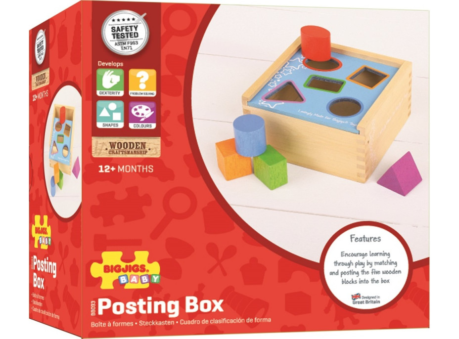 Bigjigs Toys Vkladacia krabička s tvarmi