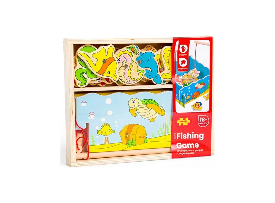 Bigjigs Toys Magnetické chytanie rybičiek mora