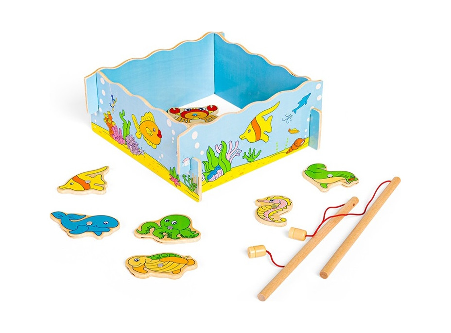 Bigjigs Toys Magnetické chytanie rybičiek mora