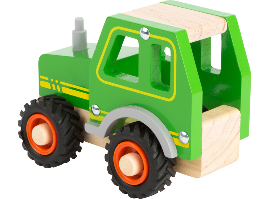 small foot Drevený traktor zelený