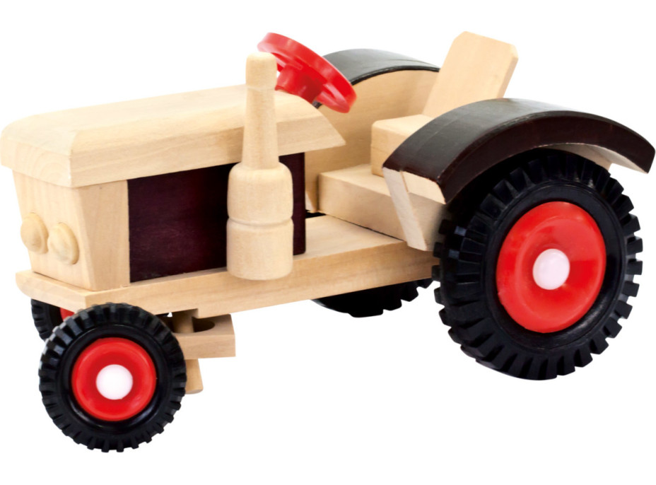 Bino Traktor s gumovými kolesami a vlečkou ABC