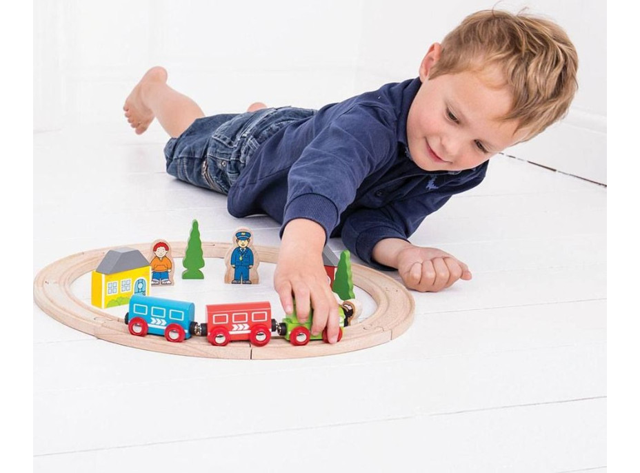 Bigjigs Rail Moja prvá vláčikodráha 19 dielov