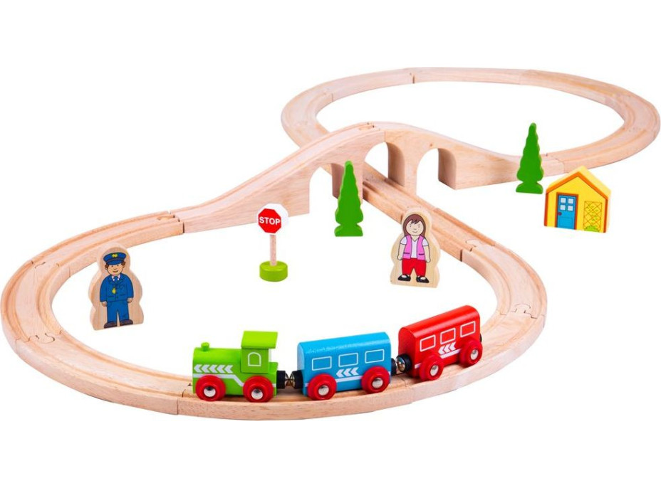 Bigjigs Rail drevená vláčikodráha osmička - poškodený obal