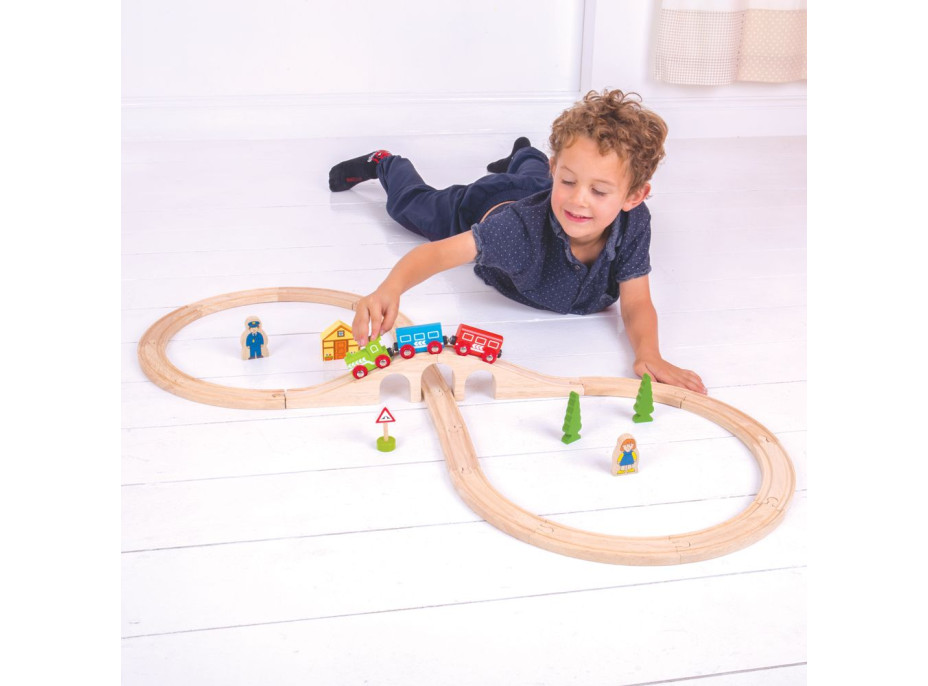 Bigjigs Rail drevená vláčikodráha osmička - poškodený obal