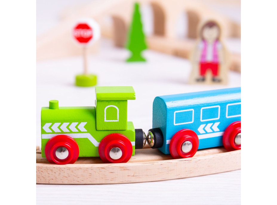 Bigjigs Rail drevená vláčikodráha osmička - poškodený obal