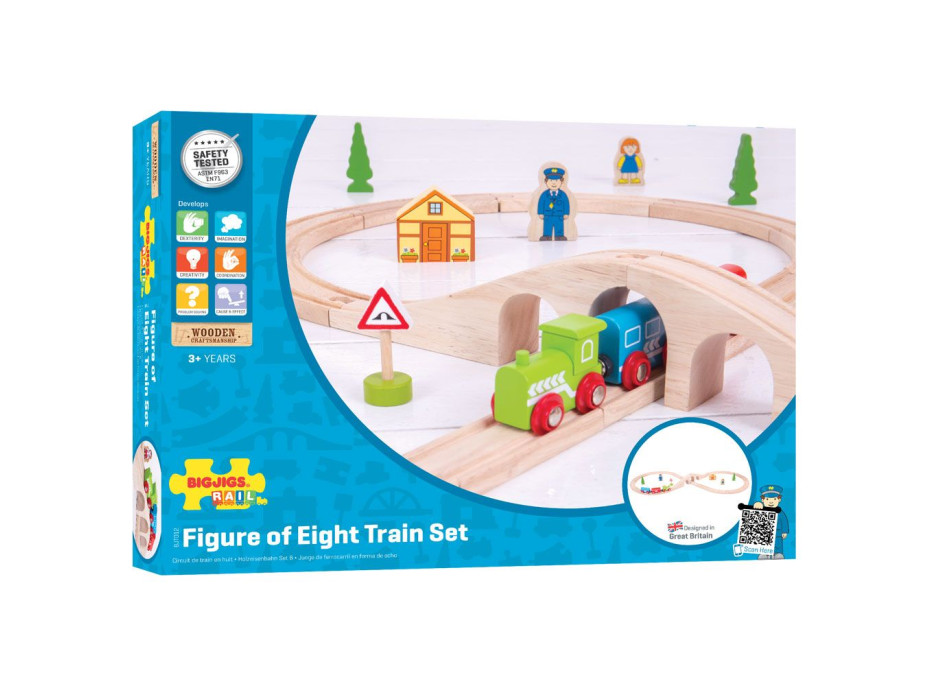 Bigjigs Rail drevená vláčikodráha osmička - poškodený obal