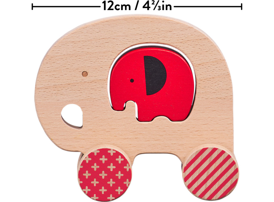 Petit Collage Slon a sloník na kolieskach - poškodený obal