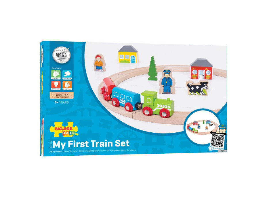 Bigjigs Rail Moja prvá vláčikodráha 19 dielov