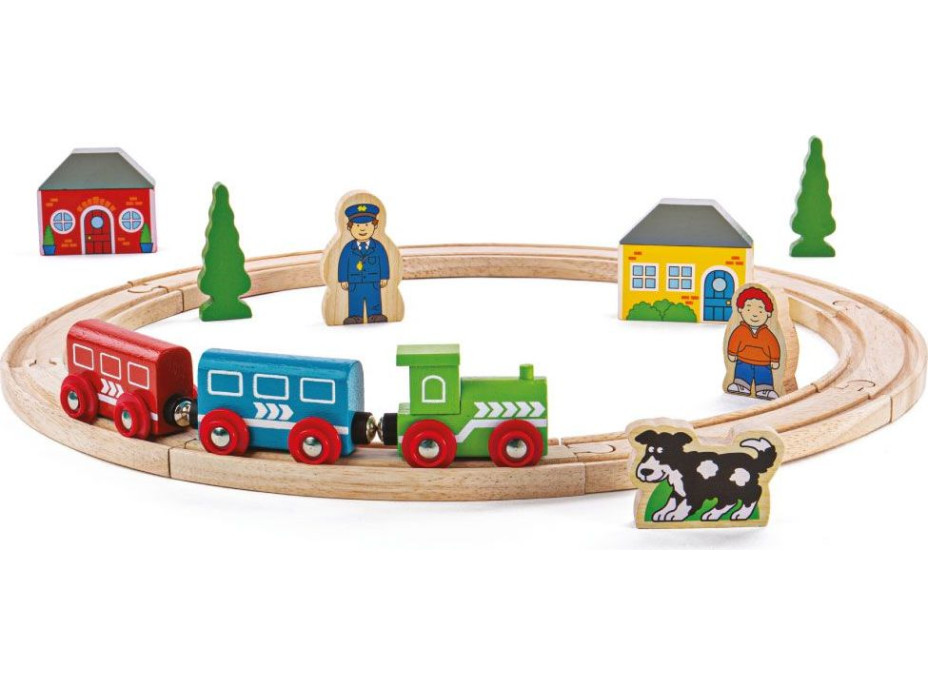 Bigjigs Rail Moja prvá vláčikodráha 19 dielov