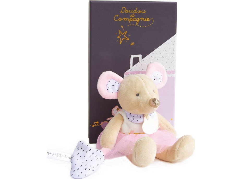 Doudou Darčeková sada - Plyšová myš Suzy v tutu sukienke 19 cm