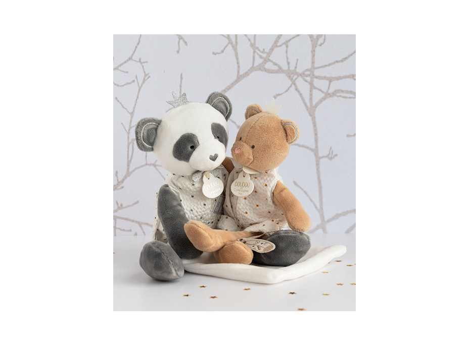 Doudou Darčeková - plyšová panda s dečkou 28 cm