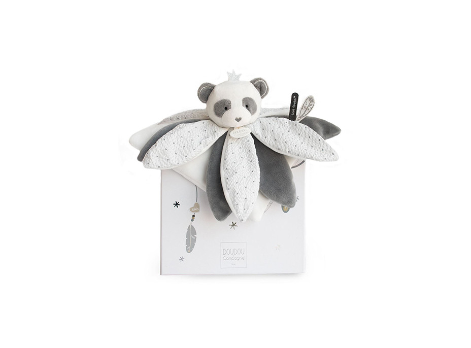 Doudou Darčeková sada - plyšový muchláčik panda 26 cm