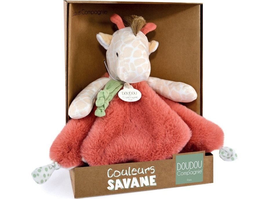 Doudou Plyšový muchláčik žirafa Couleurs Savane 25 cm