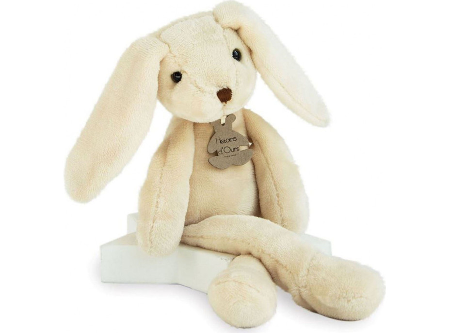 Doudou Histoire d´Ours Plyšový kamarát biely zajačik 40 cm