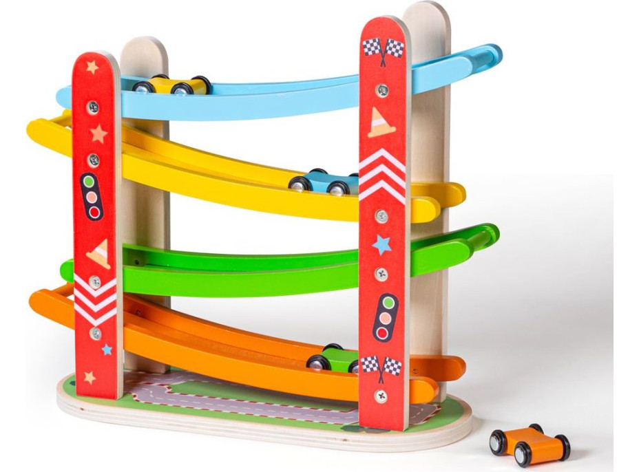 Bigjigs Toys Drevená automobilová závodná dráha