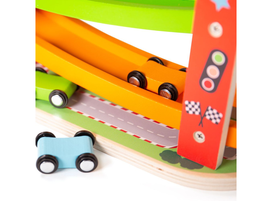 Bigjigs Toys Drevená automobilová závodná dráha