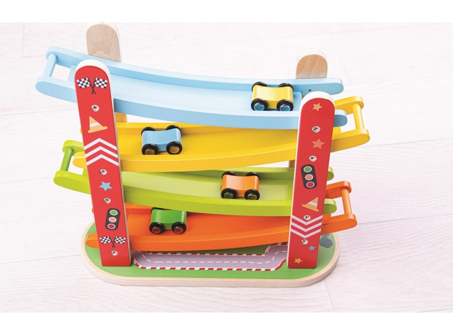 Bigjigs Toys Drevená automobilová závodná dráha