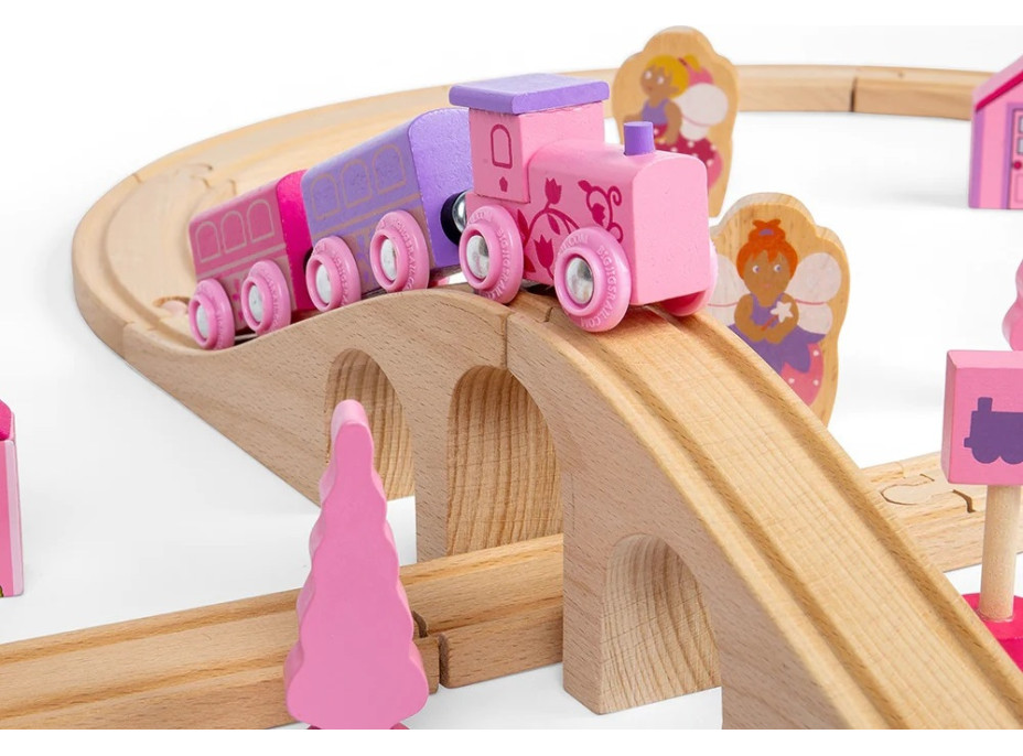 Bigjigs Rail Drevená vláčikodráha osmička pre princezné 35 dielov