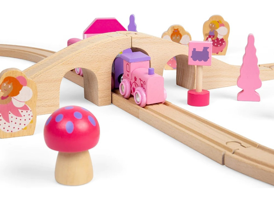 Bigjigs Rail Drevená vláčikodráha osmička pre princezné 35 dielov