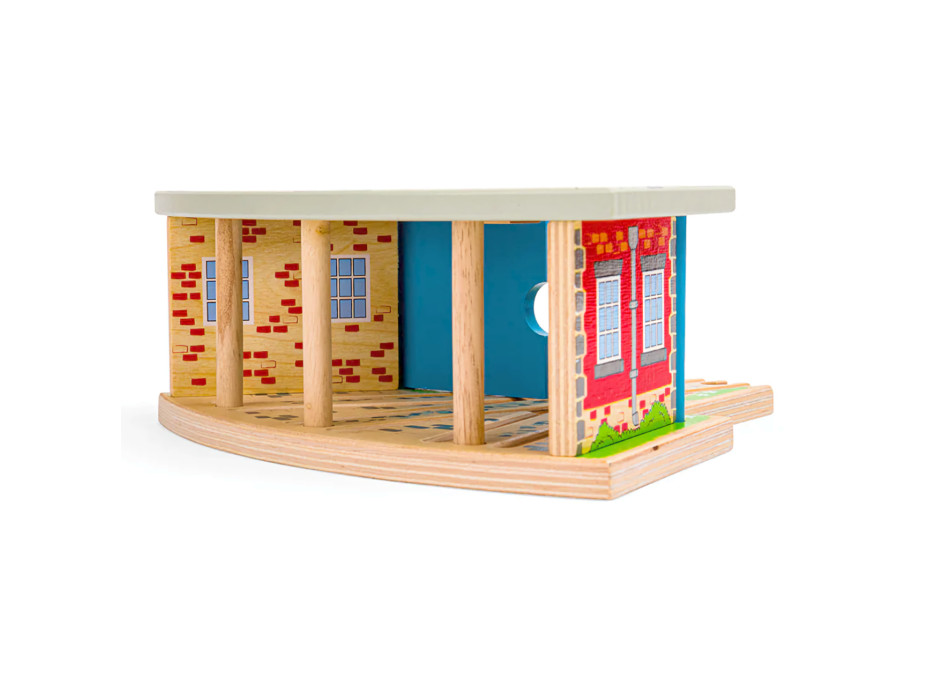 Bigjigs Rail Trojité depo s bránou - poškodený obal