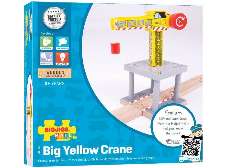 Bigjigs Rail Veľký žeriav žltý - poškodený obal