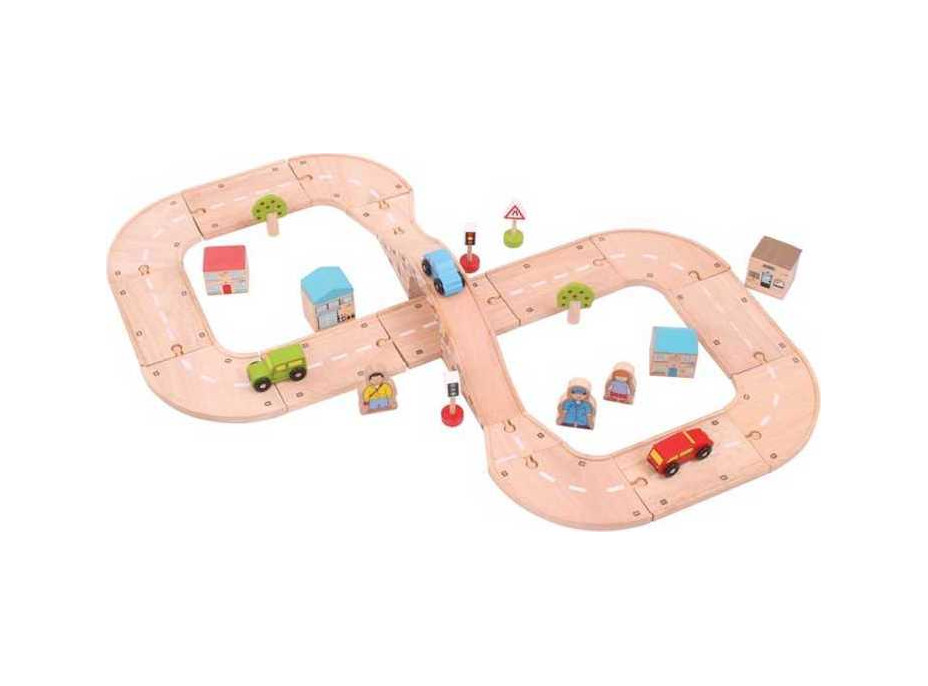 Bigjigs Rail Drevená autodráha osmička