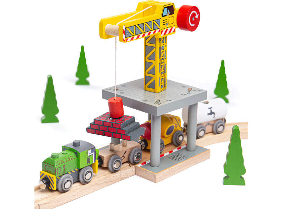 Bigjigs Rail Veľký žeriav žltý