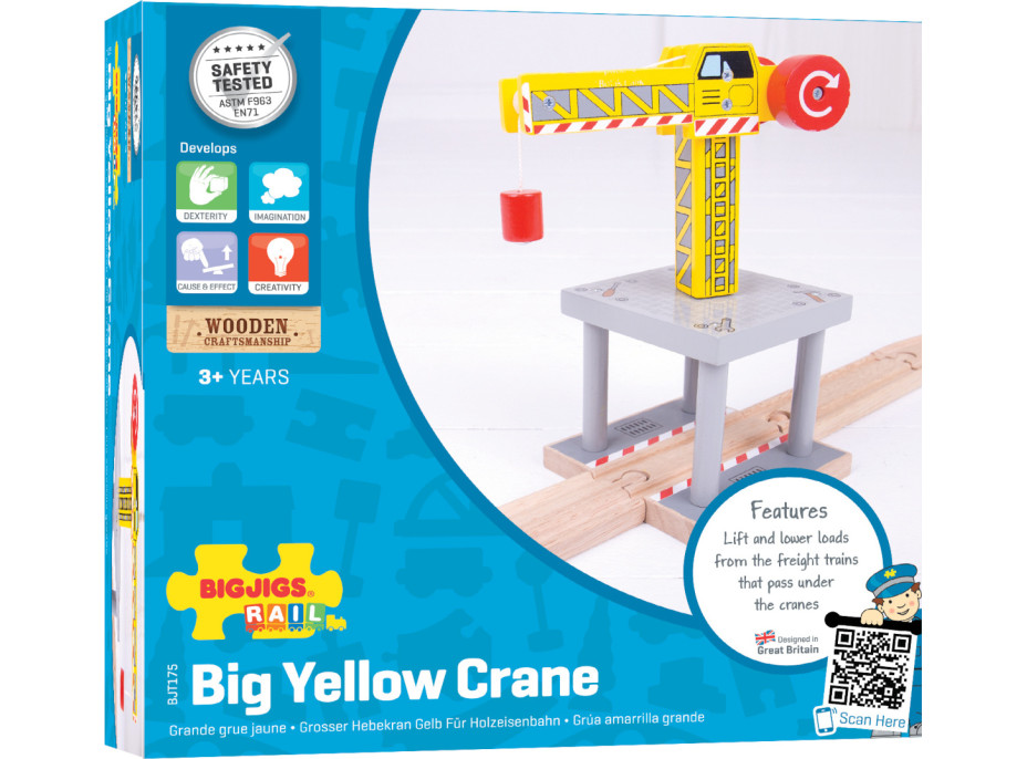 Bigjigs Rail Veľký žeriav žltý