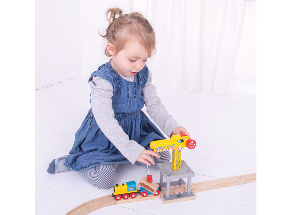 Bigjigs Rail Veľký žeriav žltý