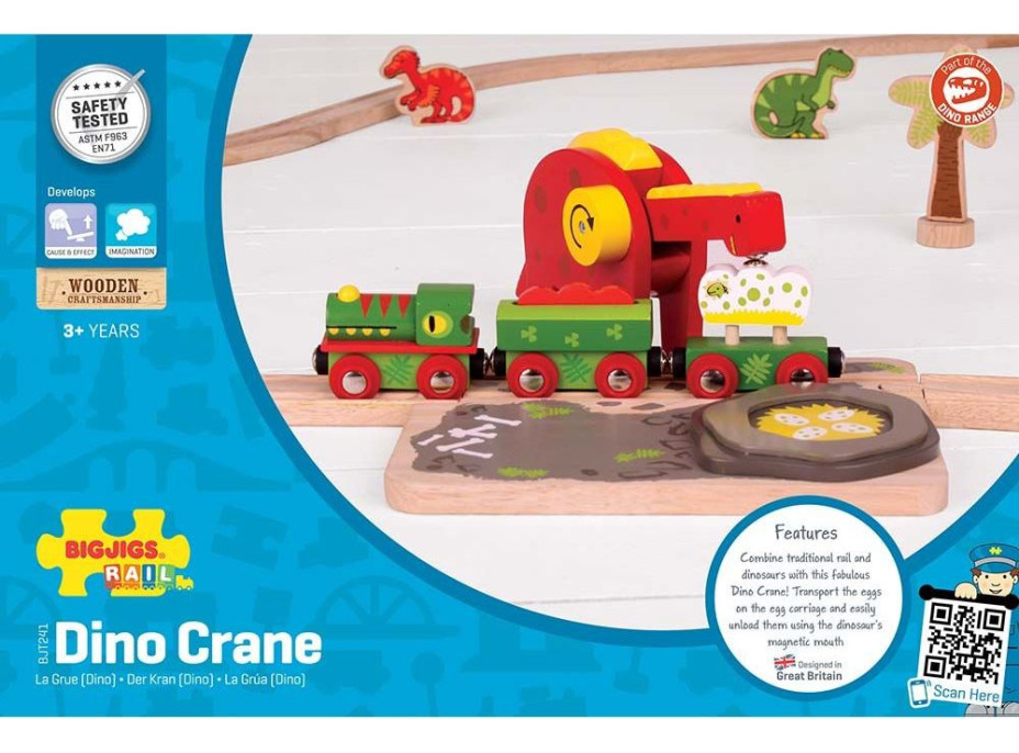 Bigjigs Rail Dinosaurie žeriav