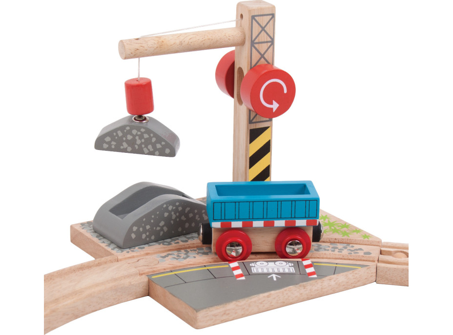 Bigjigs Rail Žeriav so štrkom