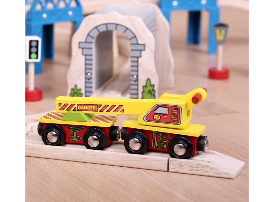 Bigjigs Rail Vagón so žeriavom