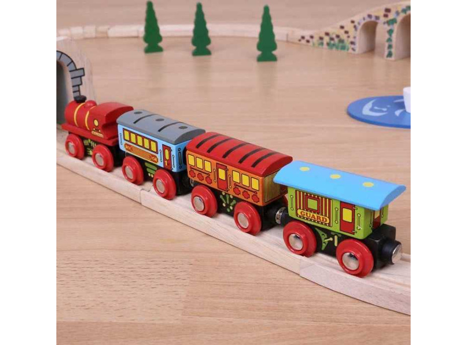 Bigjigs Rail Osobný vlak + 2 koľaje