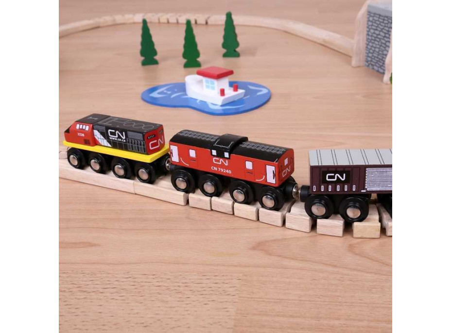 Bigjigs Rail CN nákladný vlak + koľaje