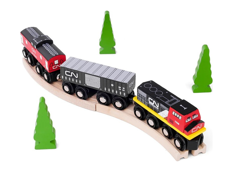 Bigjigs Rail CN nákladný vlak + koľaje