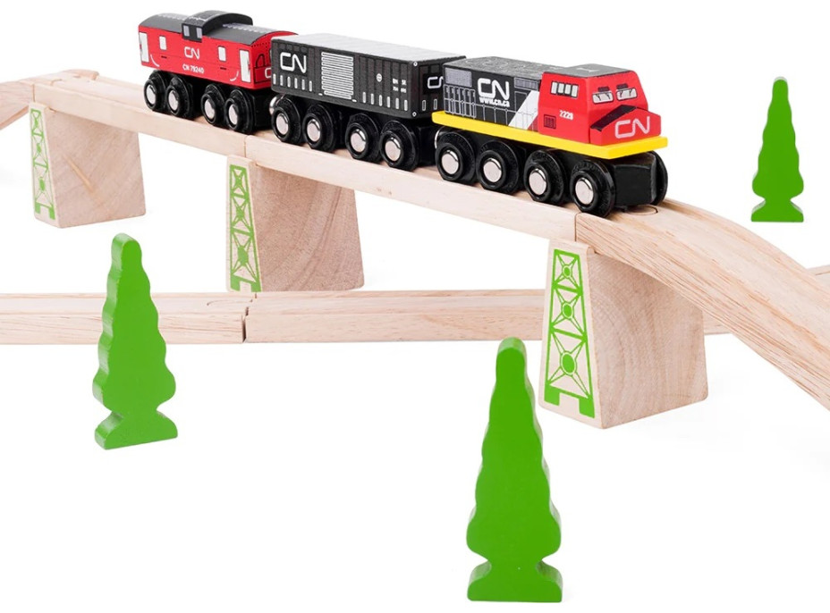 Bigjigs Rail CN nákladný vlak + koľaje