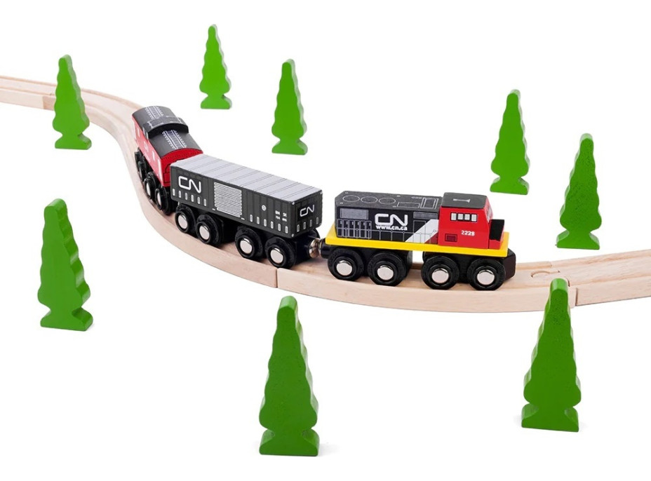 Bigjigs Rail CN nákladný vlak + koľaje