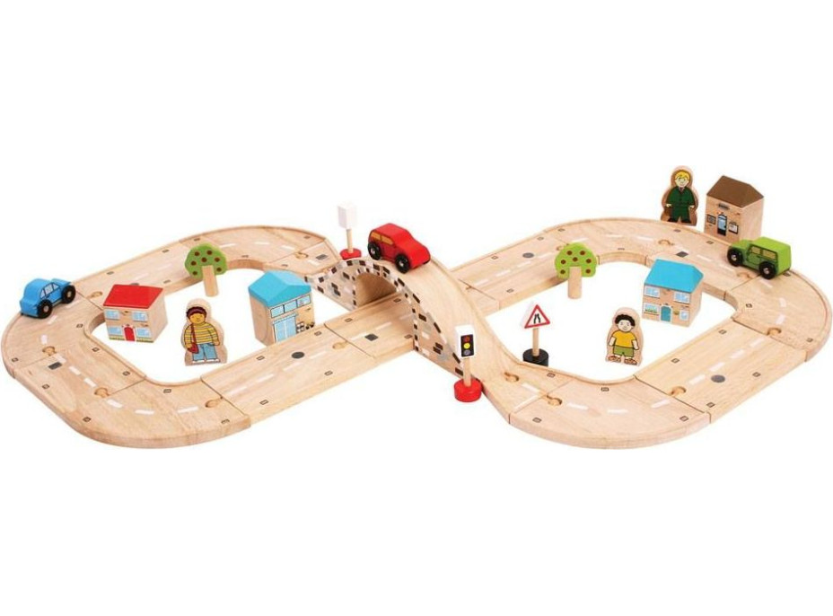 Bigjigs Rail Drevená autodráha osmička