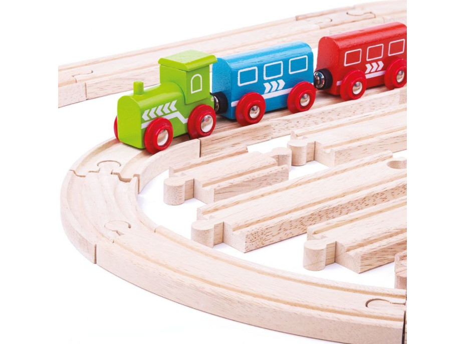 Bigjigs Rail Drevené koľaje set 24 dielov