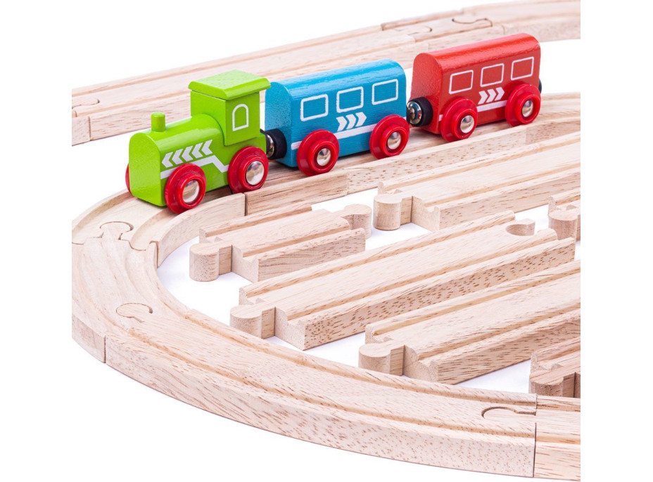 Bigjigs Rail Drevené koľaje set 24 dielov