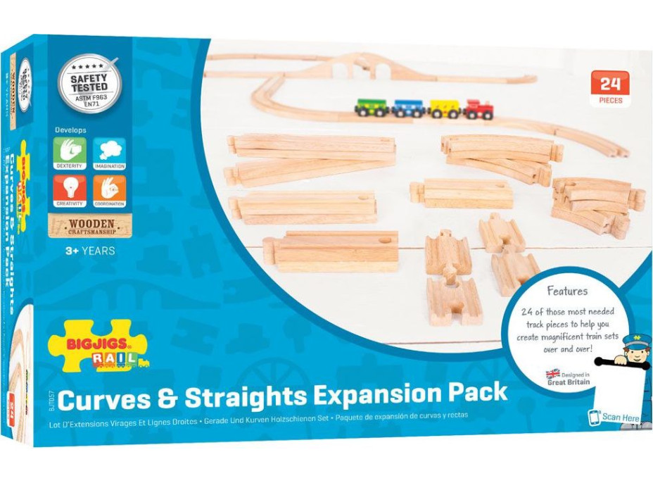 Bigjigs Rail Drevené koľaje set 24 dielov