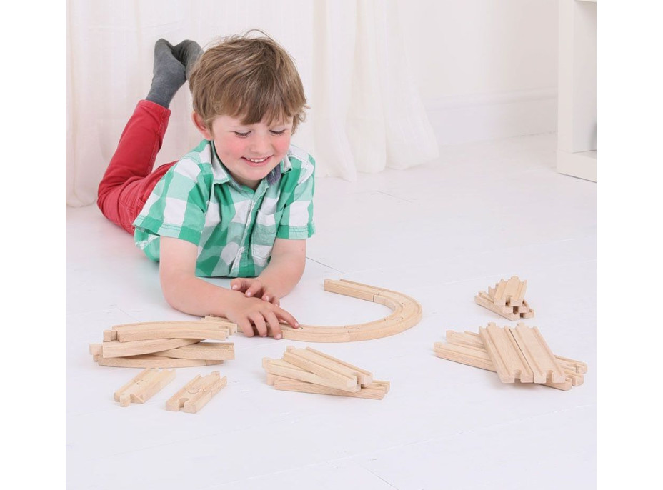 Bigjigs Rail Drevené koľaje set 24 dielov