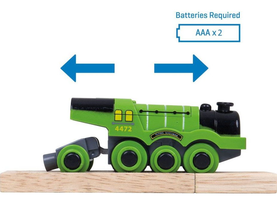 Bigjigs Rail Elektrická lokomotíva Flying Scotsman zelená