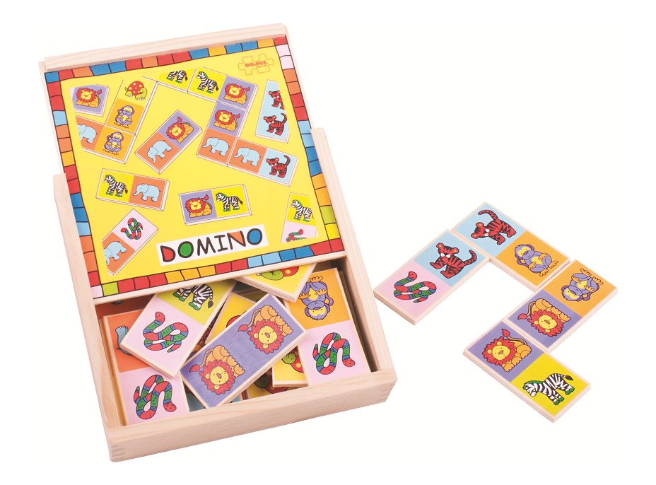 Bigjigs Toys Drevené domino so zvieratkami