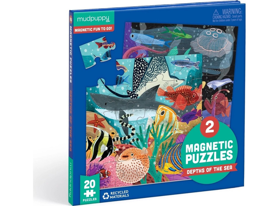 Mudpuppy Magnetické puzzle Hlbiny morí 2x20 dielikov