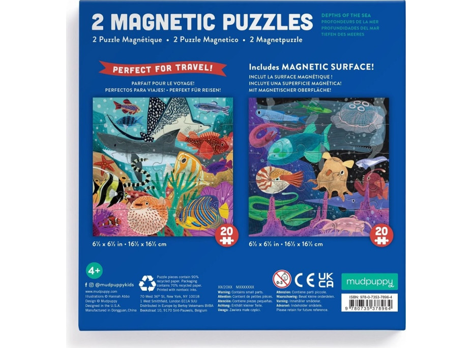 Mudpuppy Magnetické puzzle Hlbiny morí 2x20 dielikov