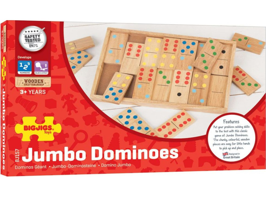 Bigjigs Toys Veľké drevené domino