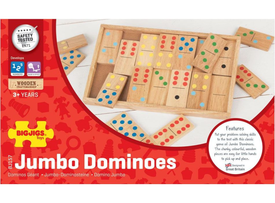 Bigjigs Toys Veľké drevené domino