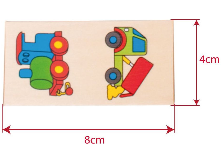 Bigjigs Toys Drevené domino dopravné prostriedky