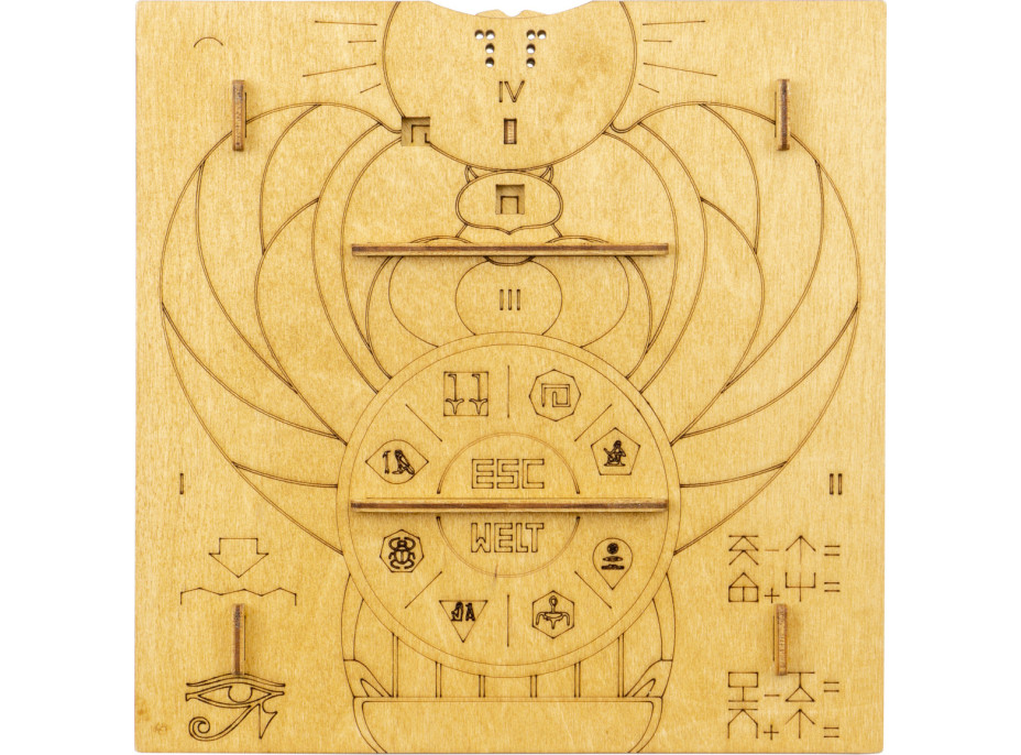 EscapeWelt 3D drevená mechanická skladačka hlavolamu Pyramída